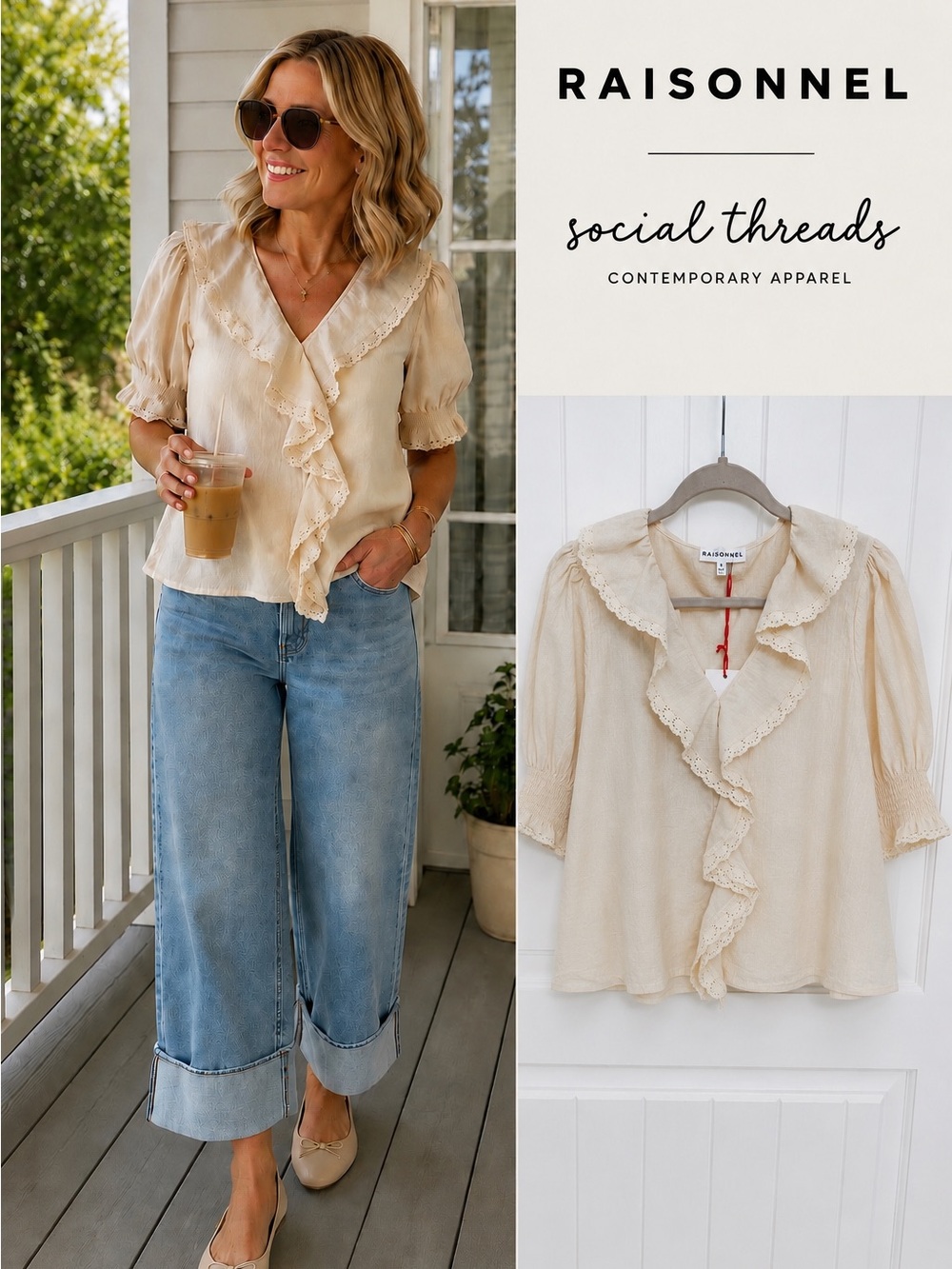 Raisonnel Ruffle Hem Blouse
